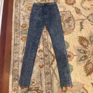 Stone washed blue jeggings